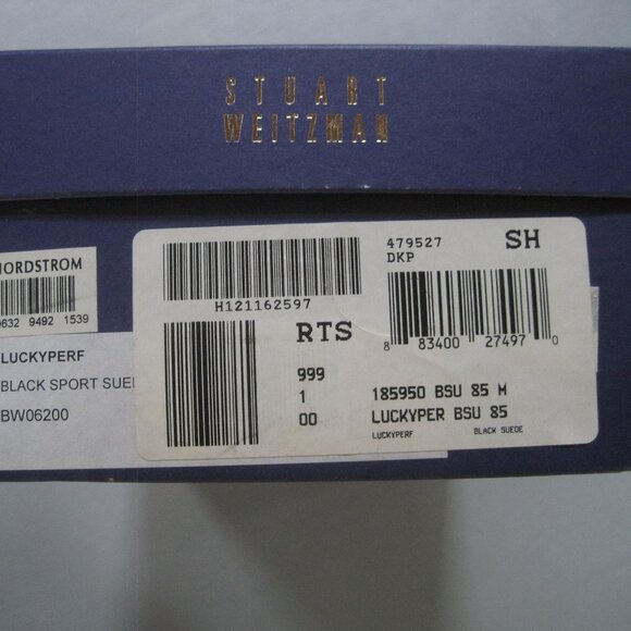 Comfortable Stuart Weitzman Luckyperf Black Sport Suede Decorative Buckle Loafer - Picture 4 of 4